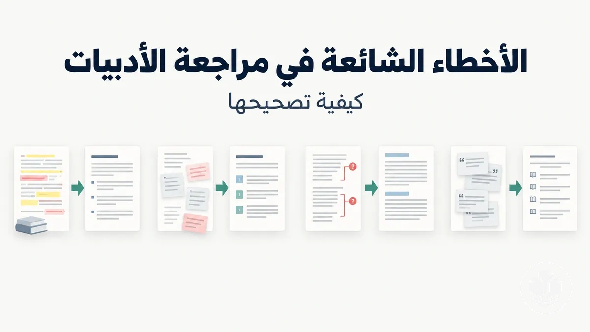 الأخطاء الشائعة في مراجعة الأدبيات وطرق تصحيحها.
