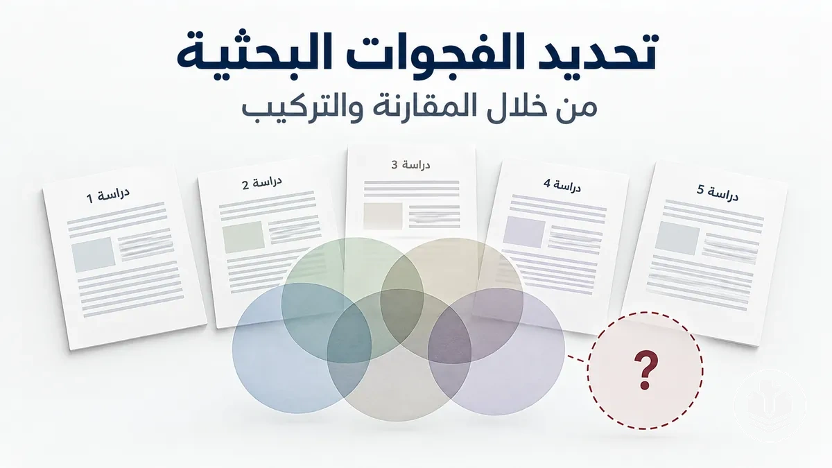تحديد الفجوات البحثية من خلال مقارنة الدراسات وتركيبها.