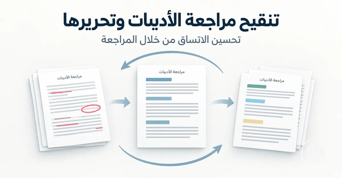 سير عمل تنقيح مراجعة الأدبيات وتحريرها لتحسين الاتساق.