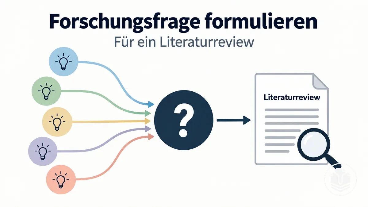 Prozess zur Formulierung einer Forschungsfrage für ein Literaturreview.