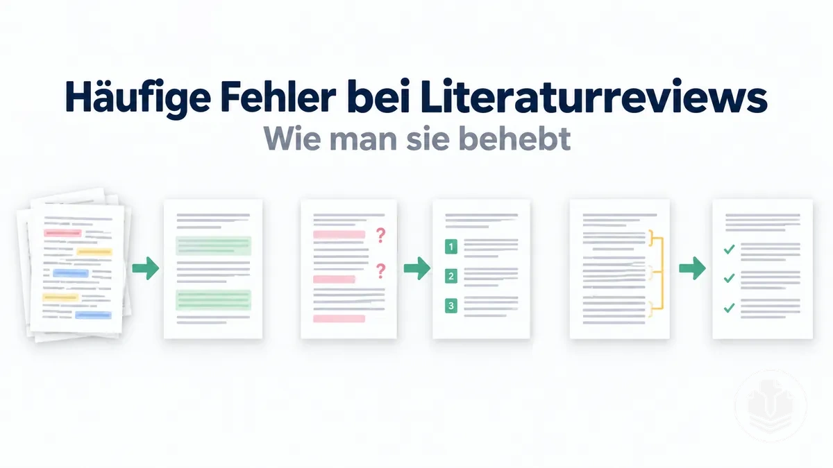 Häufige Fehler bei Literaturreviews und Möglichkeiten zu ihrer Behebung.