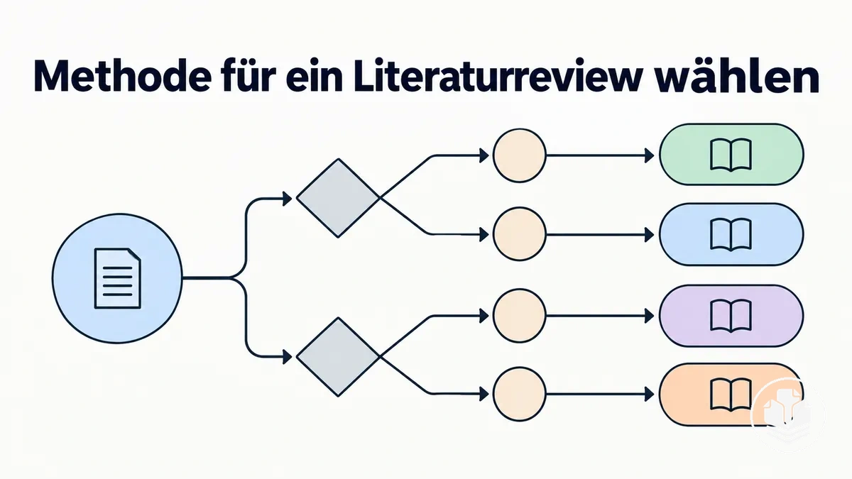 Entscheidungsprozess zur Auswahl einer geeigneten Methode für ein Literaturreview.