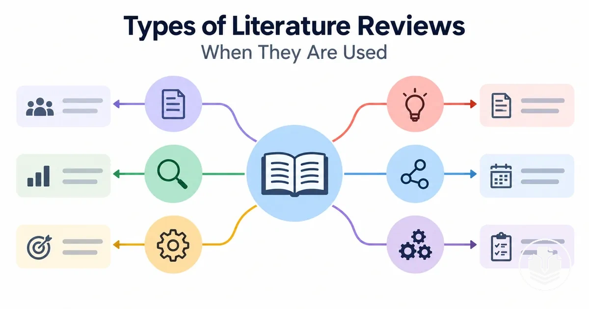 Overview of major literature review types and their uses.