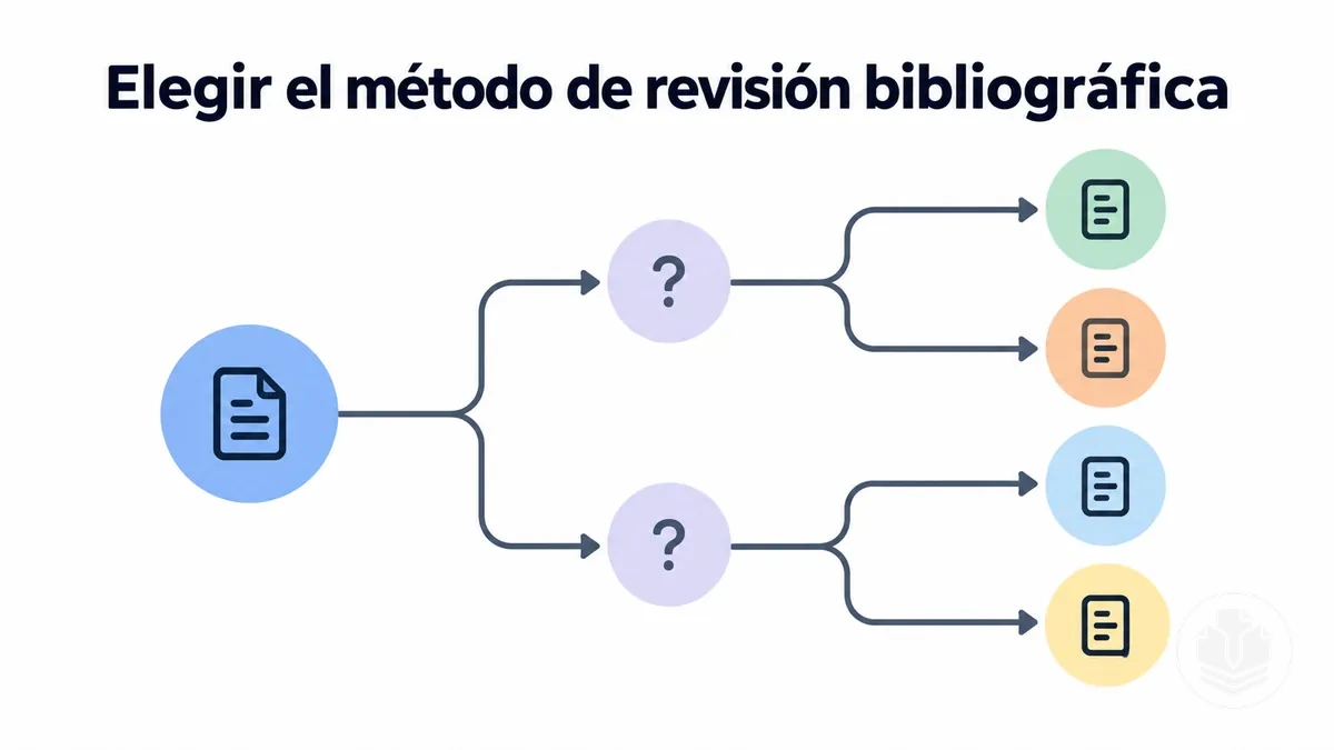 Ruta de decisión para elegir un método adecuado de revisión bibliográfica.