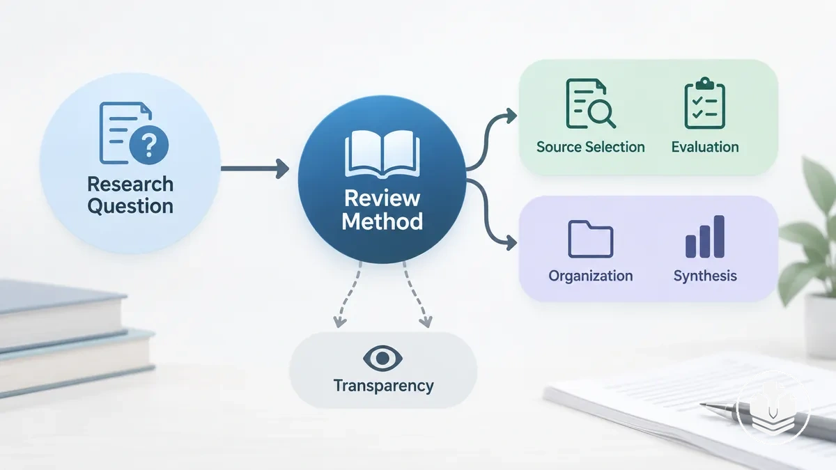 Método de revisión que conecta la pregunta de investigación bibliográfica con la selección, evaluación y síntesis de la evidencia