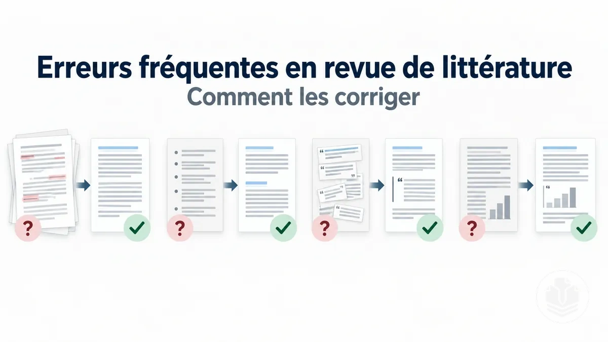 Erreurs fréquentes dans une revue de littérature et moyens de les corriger.