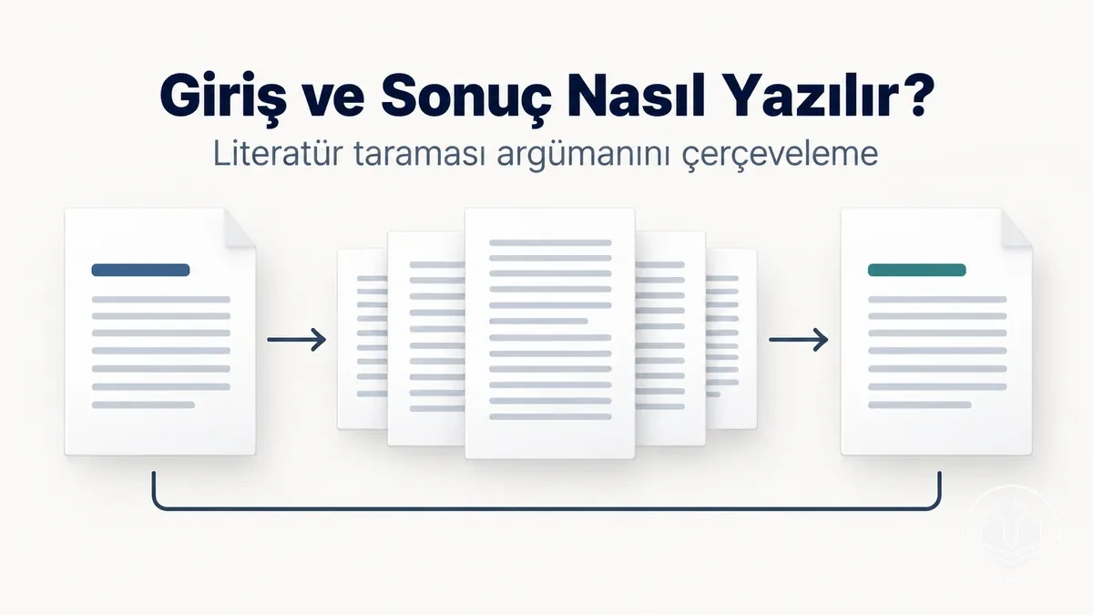 Literatür taramasının argümanını çerçeveleyen giriş ve sonuç bölümleri.