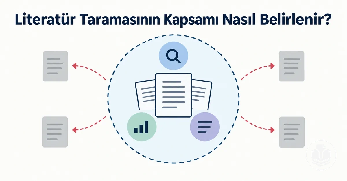 Literatür taramasının kapsamını ve sınırlarını belirlemeye yönelik planlama diyagramı.