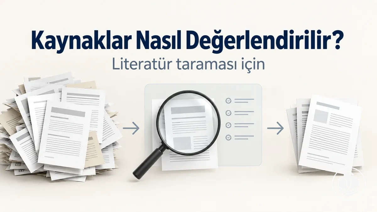 Literatür taraması için uygun kanıtları seçmeye yönelik kaynak değerlendirme süreci.