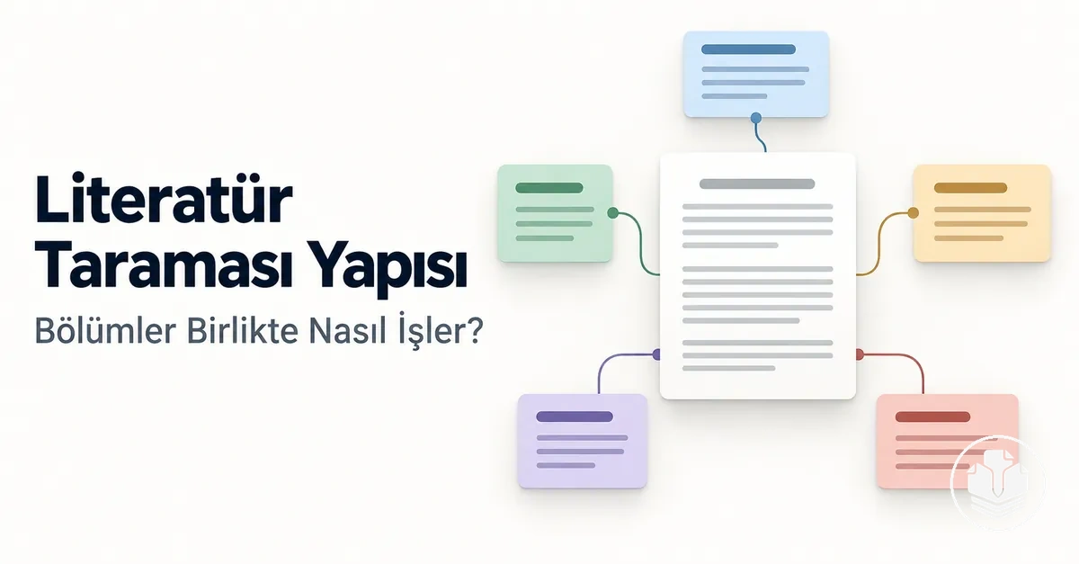 Literatür taramasının ana bölümleri arasındaki ilişkiyi gösteren yapı.